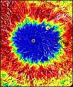 Image of water on Mars